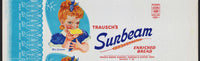 Vintage bread wrapper SUNBEAM TRAUSCHS Miss Sunbeam girl pictured Clinton Iowa