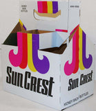 Vintage soda pop bottle carton SUN CREST multi colored 10oz size new old stock n-mint