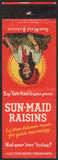 Vintage matchbook cover SUN MAID RAISINS picturing the Sun-Maid raisin girl