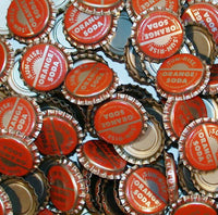 Soda pop bottle caps Lot of 12 SUN RISE ORANGE SODA plastic lined new old stock