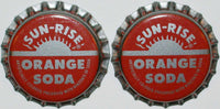Soda pop bottle caps SUN RISE ORANGE SODA Lot of 2 plastic lined new old stock