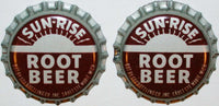 Soda pop bottle caps Lot of 12 SUN RISE ROOT BEER #1 cork lined new old stock