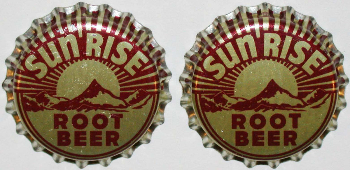 Soda pop bottle caps SUN RISE ROOT BEER #2 Lot of 2 cork lined new old ...