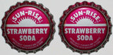 Soda pop bottle caps Lot of 12 SUN RISE STRAWBERRY plastic lined new old stock