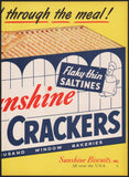 Vintage magazine ad SUNSHINE KRISPY CRACKERS from 1949 large box pictured 2 page
