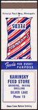 Vintage matchbook cover SUPERSWEET FEEDS bag pictured Kaminsky Silver Lake Minnesota