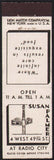 Vintage matchbook cover SUSAN PALMER restaurant Radio City New York Lion Midget