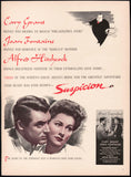 Vintage magazine ad SUSPICION movie 1941 Alfred Hitchcock Cary Grant and Joan Fontaine