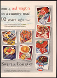 Vintage magazine ad SWIFT AND COMPANY FOODS 1947 ham bacon cheese sausage 2 page