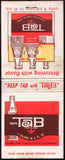 Vintage full matchbook TASTE TAB Coca Cola company picturing a 6 pack of bottles