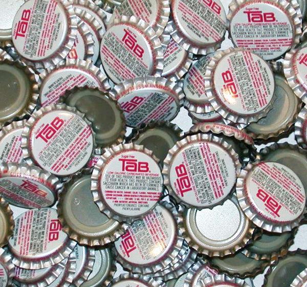 Soda pop bottle caps Lot of 12 TAB by COCA COLA plastic lined West Plains MO