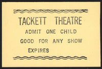 Vintage tickets TACKETT THEATRE Lot of 3 Coffeyville Kansas new old stock n-mint
