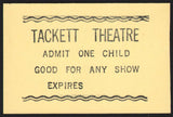 Vintage tickets TACKETT THEATRE Lot of 3 Coffeyville Kansas new old stock n-mint