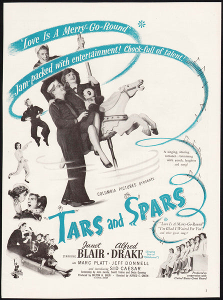 Vintage magazine ad TARS AND SPARS movie from 1945 Janet Blair and Alfred Drake