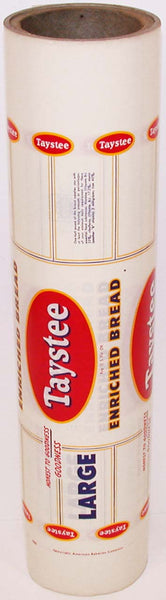 Vintage bread wrapper roll TAYSTEE LARGE American Bakeries Company Toledo Ohio