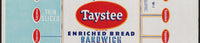 Vintage bread wrapper TAYSTEE SQUARE SANDWICH Cincinnati Ohio 1953 new old stock
