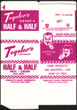 Vintage box TEGELERS DAIRY Half and Half milk carton Dyersville Iowa unused n-mint