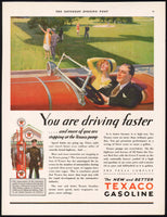 Vintage magazine ad TEXACO gasoline oil 1929 visible gas pump with globe picture