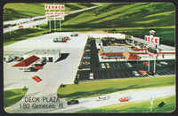 Vintage playing card TEXACO gas oil station pictured Deck Plaza Geneseo Illinois