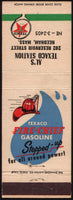 Vintage matchbook cover TEXACO FIRE CHIEF GASOLINE oil Als Station Needham Mass