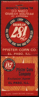 Vintage full matchbook THE 187 HYBRIDS Pfister Corn Company El Paso Illinois