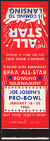 Vintage matchbook cover THE ALL STAR bowling Joe Josephs 1966 Lansing Michigan
