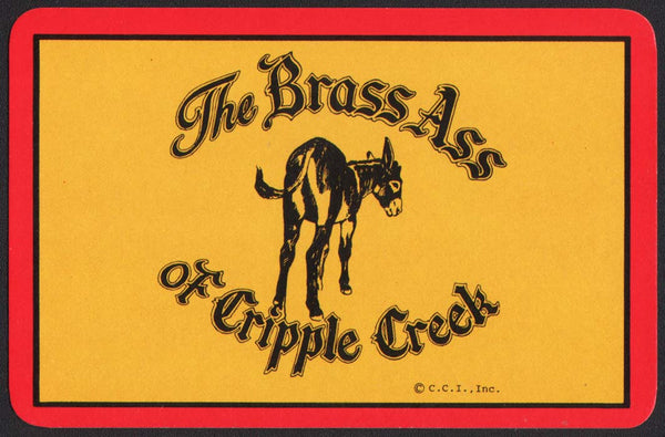 Vintage playing card THE BRASS ASS casino mule pictured Cripple Creek Colorado