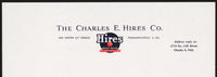 Vintage letterhead THE CHARLES E HIRES CO Philadelphia Omaha Nebraska n-mint+