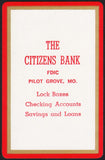 Vintage playing card THE CITIZENS BANK Savings and Loans Pilot Grove Missouri