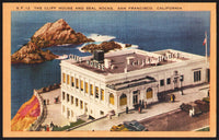 Vintage postcard THE CLIFF HOUSE and Seal Rocks San Francisco California linen