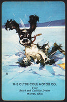 Vintage playing card CLYDE COLE MOTOR Buick Cadillac Warren OH Butch ice Staehle