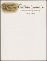 Vintage letterhead THE COLBY MILL and ELEVATOR CO Thomas County Hatchery Kansas
