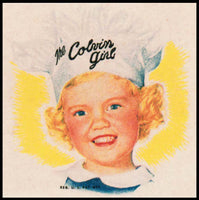 Vintage label THE COLVIN GIRL bread end label girl pictured new old stock n-mint