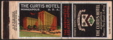 Vintage matchbook cover THE CURTIS HOTEL picturing the hotel Minneapolis Minnesota