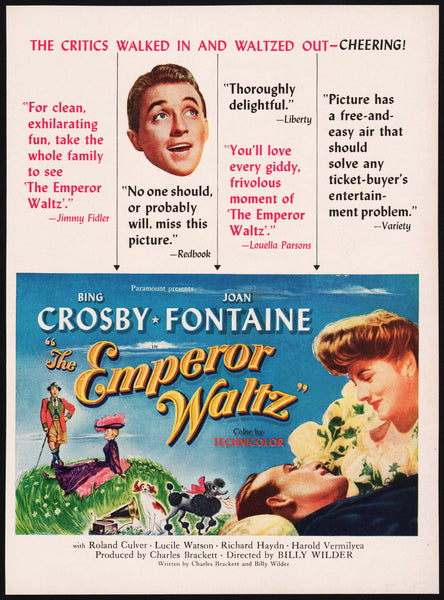 Vintage magazine ad THE EMPEROR WALTZ movie full color from 1948 Bing Crosby