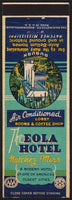 Vintage matchbook cover THE EOLA HOTEL Auburn home pictured Natchez Mississippi