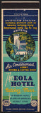 Vintage matchbook cover THE EOLA HOTEL Auburn home pictured Natchez Mississippi