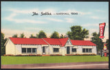 Vintage postcard THE GABLES picturing the cafe restaurant Marshall Texas linen