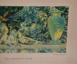 Vintage print MAXFIELD PARRISH The Garden Of Allah small uncut Reinthal Newman n-mint