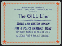 Vintage business card THE GILL LINE Fire Police Emblems Signs Huntsville MO n-mint
