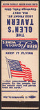 Vintage matchbook cover THE GLENS TAVERN 48 star flag pictured Cuyahoga Falls Ohio