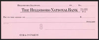 Vintage bank check THE HILLSBORO NATIONAL BANK Illinois new old stock n-mint+