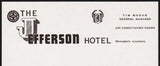 Vintage letterhead THE JEFFERSON HOTEL Tim Moran Shreveport Louisiana n-mint+