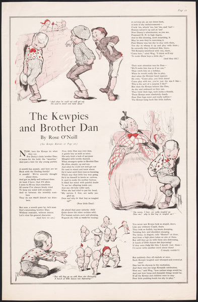 Vintage magazine ad THE KEWPIES and BROTHER DAN from 1913 with Rose O'Neill art