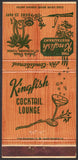 Vintage matchbook cover THE KINGFISH RESTAURANT Johns Pass St Petersburg Florida