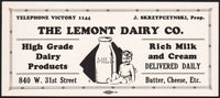Vintage ink blotter THE LEMONT DAIRY CO baby pictured Skrzypczynski Illinois n-mint