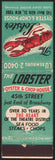 Vintage matchbook cover THE LOBSTER Oyster and Chop House lobster pictured New York