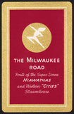 Vintage playing card THE MILWAUKEE ROAD railroad Hiawathas and Streamliners