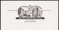 Vintage letterhead THE NEW HUNGERFORD HOTELS with pics Seattle Washington n-mint+