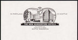 Vintage letterhead THE NEW HUNGERFORD HOTELS with pics Seattle Washington n-mint+